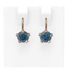 Image 1 : 2.32 ctw Intense Blue Diamond Earrings 18K Rose Gold