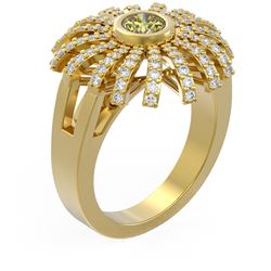 1.5 ctw Fancy Yellow Diamond Ring 18K Yellow Gold