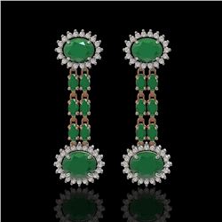 10.23 ctw Emerald & Diamond Earrings 14K Rose Gold
