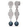 Image 2 : 2.83 ctw Diamond & Pearl Earrings 18K White Gold