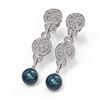Image 3 : 2.83 ctw Diamond & Pearl Earrings 18K White Gold