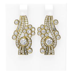 4.67 ctw Diamond Earrings 18K Yellow Gold