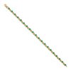 Image 2 : 14k Yellow Gold Emerald Round Bracelet - 7 in.