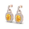 Image 1 : 5 ctw Citrine & Micro VS/SI Diamond Pave Earrings 14k Rose Gold