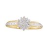 Image 1 : 10kt Yellow Gold Round Diamond Cluster Ring 1/10 Cttw