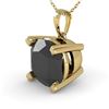 Image 1 : 3 ctw Cushion Black Diamond Designer Necklace 18k Yellow Gold