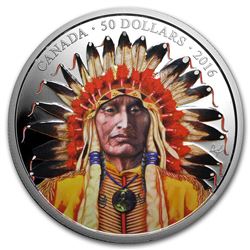 2016 Canada 5 oz Proof Silver $50 Portrait of a Chief
