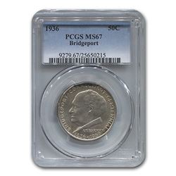 1936 Bridgeport Centennial Half MS-67 PCGS