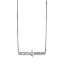 14k White Gold .248ct Diamond Bar Necklace - 18 in.