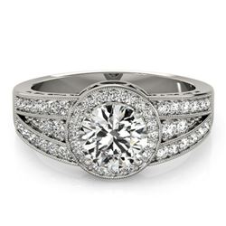 1.5 ctw Certified VS/SI Diamond Halo Ring 18k White Gold
