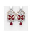 Image 1 : 17.33 ctw Ruby & Diamond Earrings 18K Rose Gold