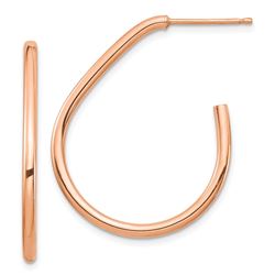 14k Rose Gold Polished Post Dangle Earrings