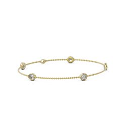 1.65 ctw Pear Cut Diamond Station Bracelet 18K Yellow Gold