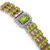 Image 2 : 25.34 ctw Peridot & Diamond Bracelet 14K Rose Gold
