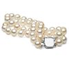 Image 1 : Double Strand White Akoya Pearl Bracelet, 7.0-7.5mm