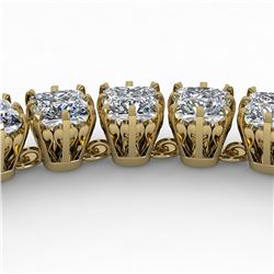 34 ctw Cushion SI Certified Diamond Necklace 14k Yellow Gold