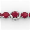 Image 1 : 75 ctw Ruby & Micro Pave VS/SI Diamond Bracelet 14k White Gold