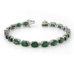 16.25 ctw Emerald Bracelet 10k White Gold