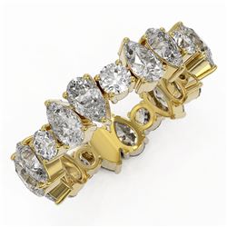 4.55 ctw Pear Cut Diamond Eternity Ring 18K Yellow Gold