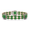 Image 1 : 15.79 ctw Jade & Diamond Bracelet 14K Rose Gold
