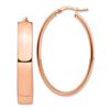 Image 1 : 14k Rose Gold Oval Hoop Earrings - 7x25 mm