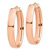 Image 2 : 14k Rose Gold Oval Hoop Earrings - 7x25 mm