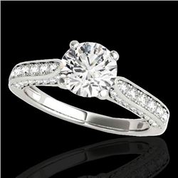 1.6 ctw Certified Diamond Solitaire Ring 10k White Gold
