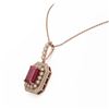 Image 3 : 7.18 ctw Certified Ruby & Diamond Victorian Necklace 14K Rose Gold
