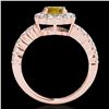 Image 2 : 1.75 ctw Certified SI/I Fancy Intense Yellow Diamond Ring 10k Rose Gold