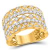 Image 1 : 14kt Yellow Gold Round Diamond Modern Zigzag Band Ring 1-1/5 Cttw