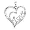 Image 1 : Sterling Silver Round Diamond Double Heart Pendant 1/10 Cttw
