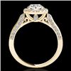 Image 2 : 1.5 ctw Certified Diamond Solitaire Halo Ring 10k Yellow Gold