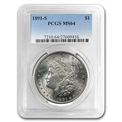 1891-S Morgan Dollar MS-64 PCGS