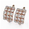 Image 1 : 6.3 ctw Princess Cut Diamond Designer Earrings 18K Rose Gold