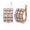Image 3 : 6.3 ctw Princess Cut Diamond Designer Earrings 18K Rose Gold