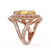 Image 3 : 17.38 ctw Canary Citrine & Diamond Victorian Ring 14K Rose Gold