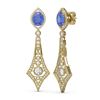 Image 2 : 10.47 ctw Tanzanite & Diamond Earrings 18K Yellow Gold