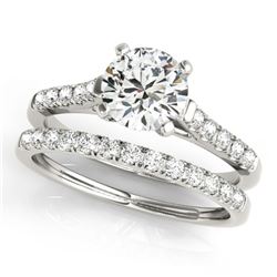 1.45 ctw Certified VS/SI Diamond 2pc Wedding Set 14k White Gold