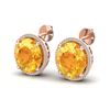 Image 1 : 20 ctw Citrine & Micro Pave VS/SI Diamond Earrings 14k Rose Gold