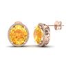 Image 2 : 20 ctw Citrine & Micro Pave VS/SI Diamond Earrings 14k Rose Gold