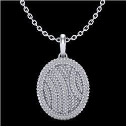 1 ctw Micro Pave VS/SI Diamond Certified Necklace 14k White Gold