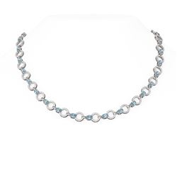 17.4 ctw Aquamarine & Diamond Necklace 18K White Gold
