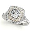 Image 1 : 1.04 ctw Certified VS/SI Diamond Solitaire Halo Ring 14k 2Tone Gold