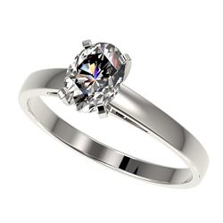 1 ctw Certified VS/SI Quality Oval Diamond Solitaire Ring 10k White Gold