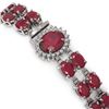 Image 3 : 34.17 ctw Ruby & Diamond Bracelet 14K White Gold