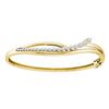 Image 1 : 14kt Yellow Gold Round Diamond Graduated Journey Bangle Bracelet 1.00 Cttw
