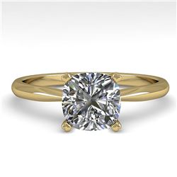 1.03 ctw Cushion VS/SI Diamond Engagment Designer Ring 18k Yellow Gold