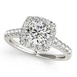1.1 ctw Certified VS/SI Diamond Halo Ring 18k White Gold