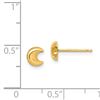 Image 2 : 14k Yellow Gold Moon Post Earrings - 22 mm