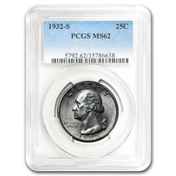 1932-S Washington Quarter MS-62 PCGS